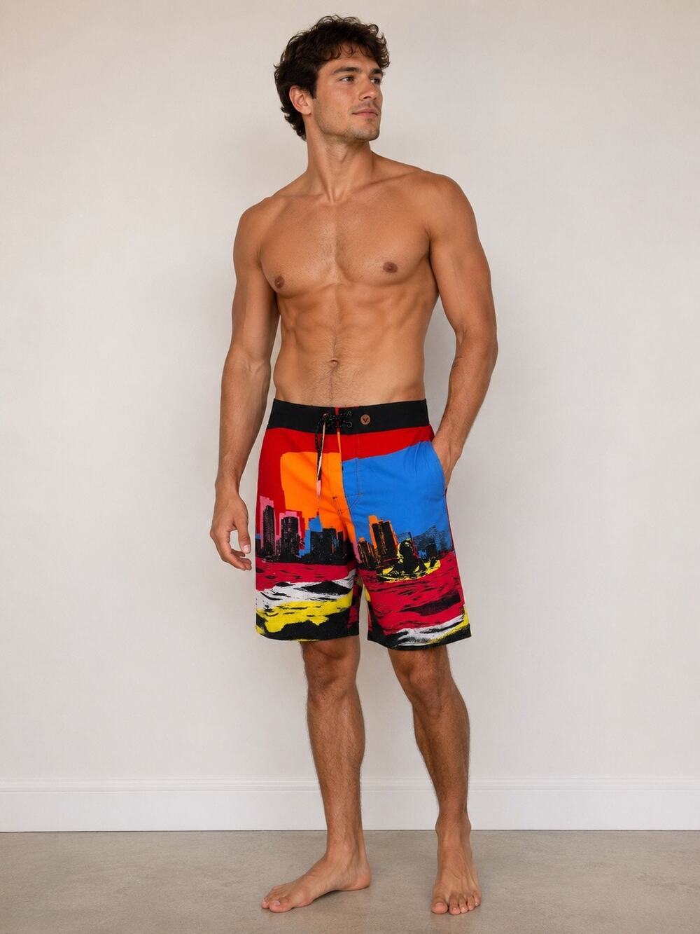 Vast Shifter II Board Shorts Cityscape Print Size 36 MSRP $72 NWT